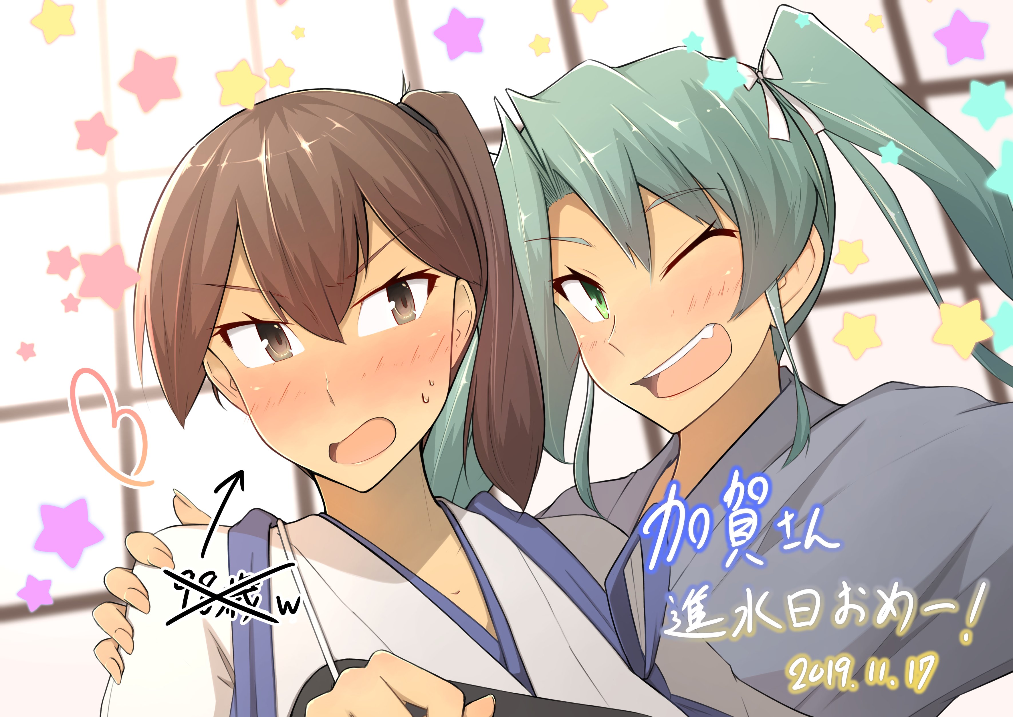 手描きイラスト☆【加賀-水着-】☆A4☆艦これ 艦隊これくしょん