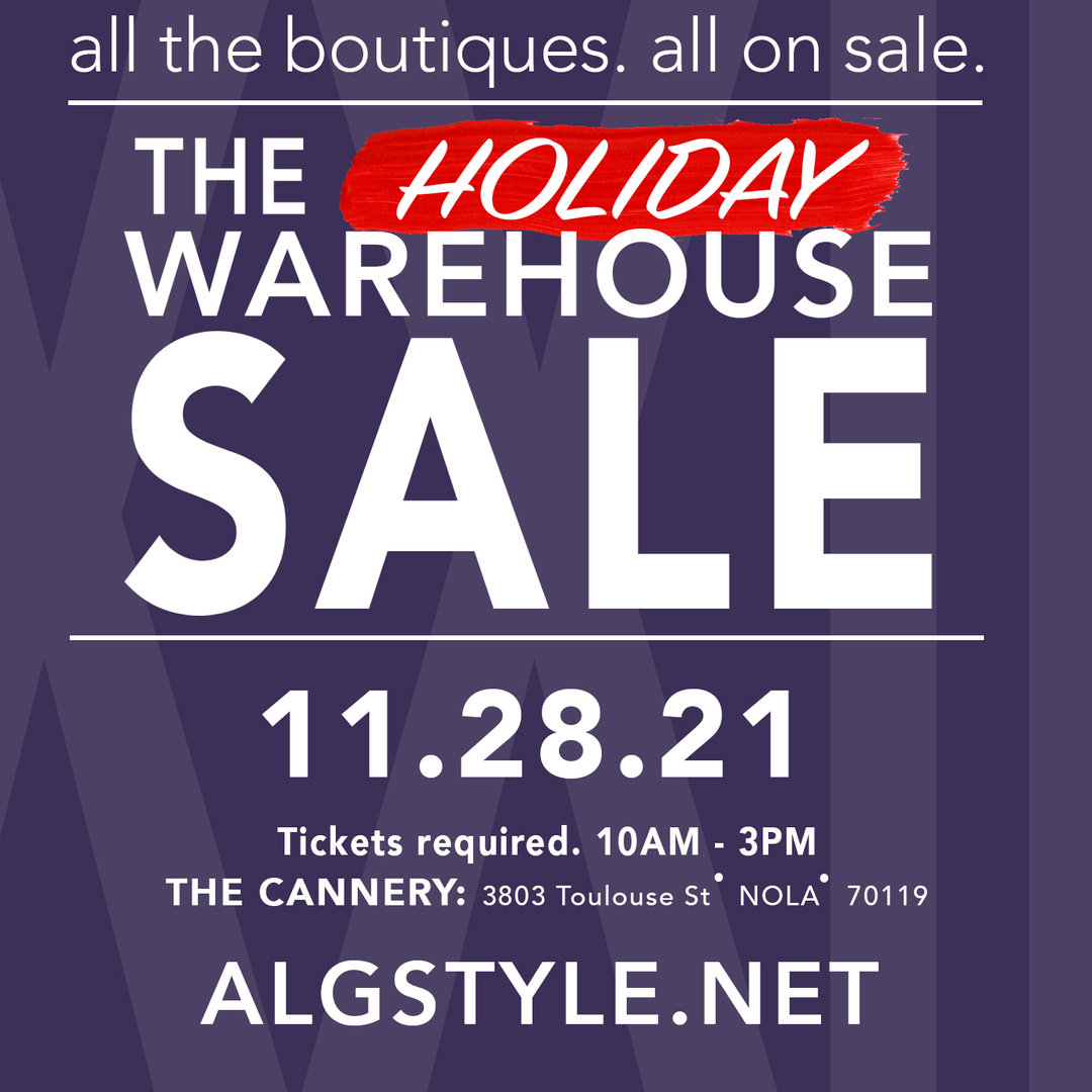 Before our Closet Tours return, <a href="/algstyle/">ALG Style</a> is busy with the shopping event of the season, The Holiday Warehouse Sale, Sunday, November 28th from 10AM - 3PM at The Cannery! A collection of 12+ stores. All on sale, up to 90% off! Tickets are required and going fast at https://neworl