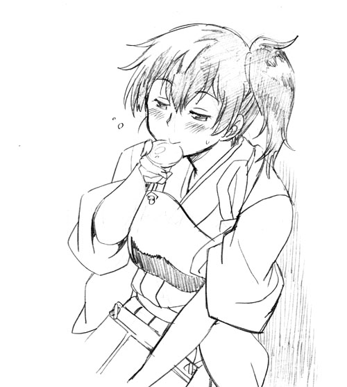 今日17日は加賀さんの進水日だそうな。
以前呑み鉄描き始める前に描いていた落書きをHDD内で発見。コレはコレで面白そうだな。燗娘シリーズ。 