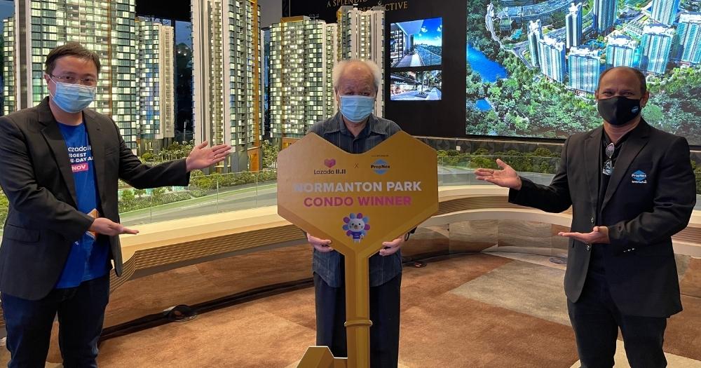 MothershipSG's tweet photo. Retired S'pore hawker wins Lazada million dollar condo after buying S$3.41 aloe vera gel &amp; nasi lemak voucher https://t.co/9jUWAZ5a2Z https://t.co/TbX7awhoLJ