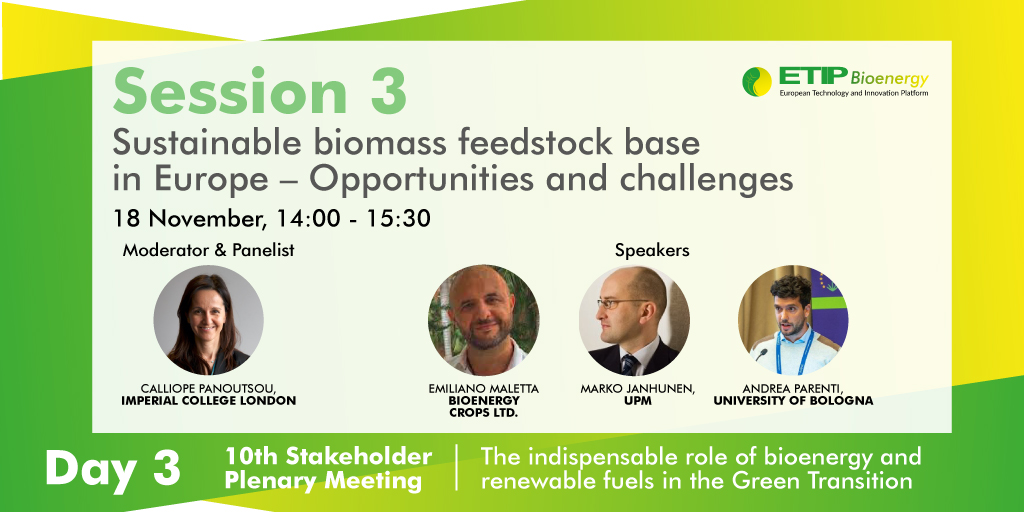 ETIP_Bioenergy's tweet photo. #SPM10 towards Session 3, tomorrow:
Opportunities & challenges for #sustainable #biomass feedstock base in Europe 🌿🇪🇺
Get inspired by experts in #bioenergy and #renewable #fuels! Join in the 10th Stakeholder Plenary Meeting by @ETIP_Bioenergy
Agenda👉https://t.co/COU8trrRlK https://t.co/92MWwzBxcI