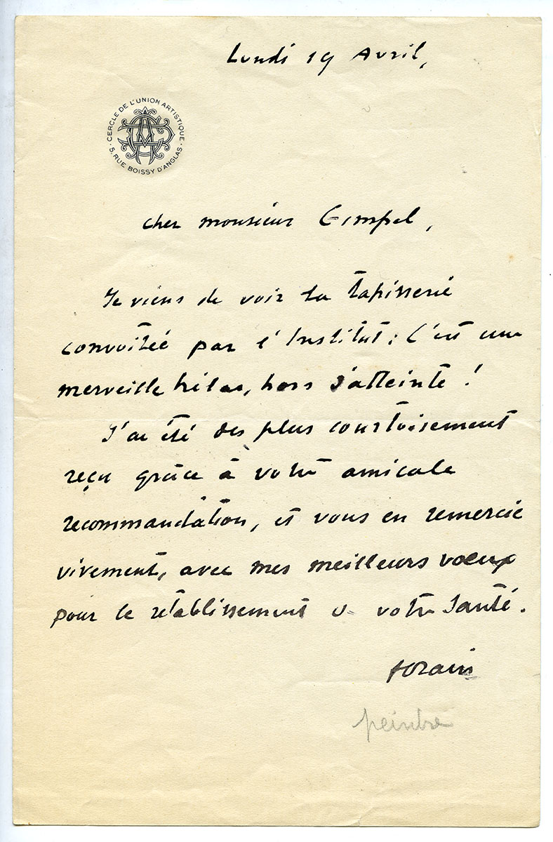 René Gimpel made frequent visits to Jean-Louis Forain’s (1852-1931) studio and received the artist and illustrator at his home.   

Read more...
facebook.com/GimpelFilsLTD