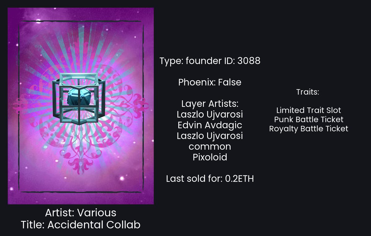 ethercardsbot's tweet image. EC 3088 listed for sale for 0.25ETH ($1038.23) explorer.ether.cards/#/founder/3088 opensea.io/assets/0x97ca7… #ethercards