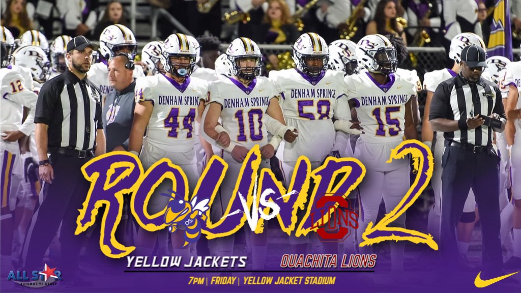 denhamspringsFB's tweet photo. TWO DAYS TILL GAMEDAY!

JOIN US FRIDAY NIGHT FOR OUR SECOND-ROUND PLAYOFF GAME.

AT HOME. KICKOFF IS AT 7 PM.

@RobDeArmond @DSHSJackets @dsjacketstv @FambroughAdv @RecruitLouisian @allstarautoLA

#W1NasONE #Part2 #DenhamStrong #ThisOneIsForSmitty https://t.co/b2Za1gxBSV