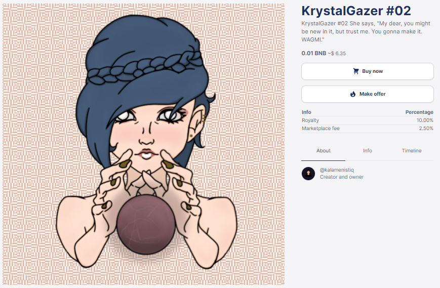 qistine_pixels's tweet photo. Only 3 Krystal Gazers left on @pentas_io (0.01 BNB). Grab one while still available✨

New series of "Krystal Gazers Special (Horoscope)" will be released by this weekend. 12 zodiac foretellers with planetary crystal balls🔮

https://t.co/Rt9RKAGd2H

#pentasian #pentasio https://t.co/RQQEtQRVWI