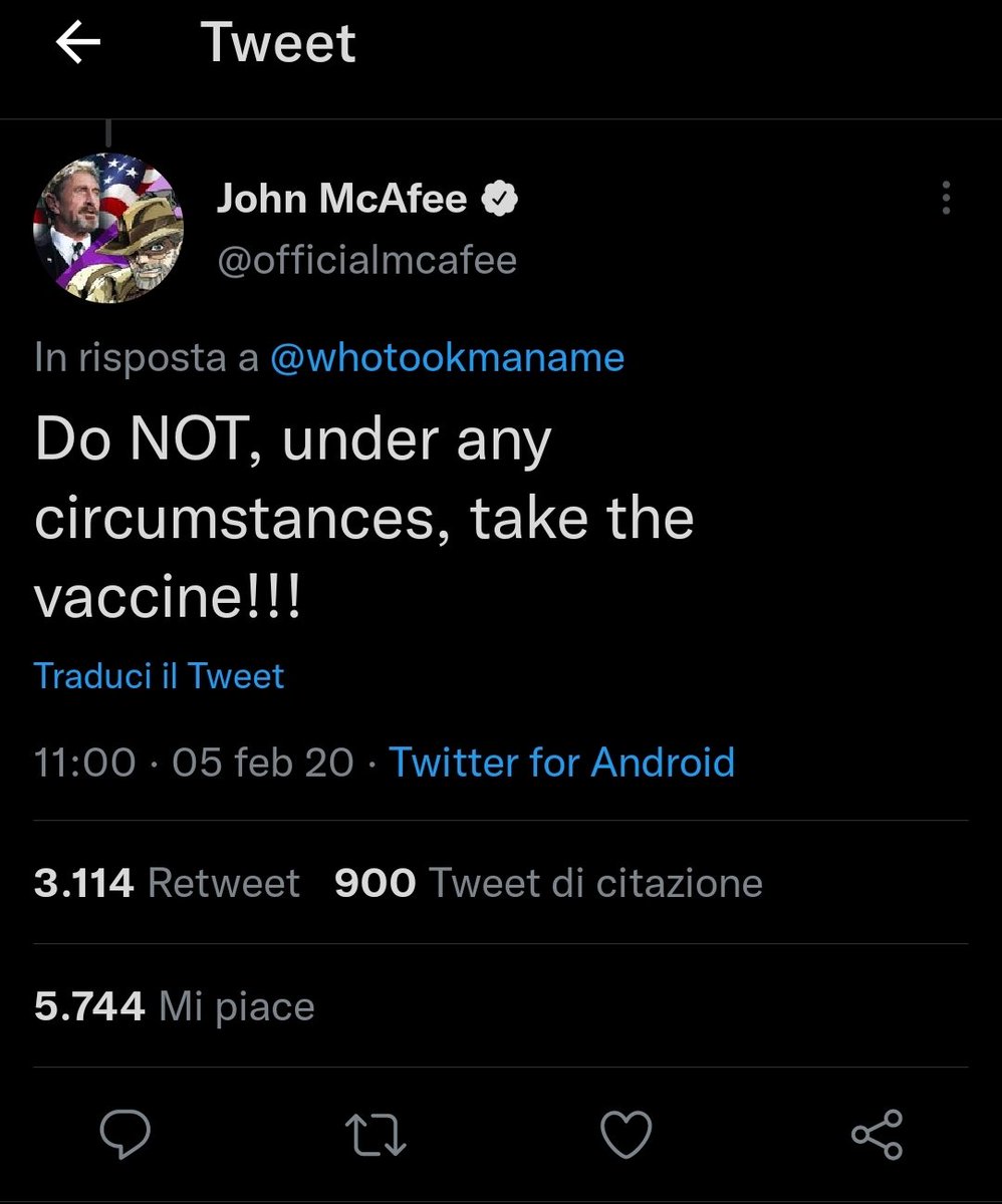 E' stato visto comprando tweet media