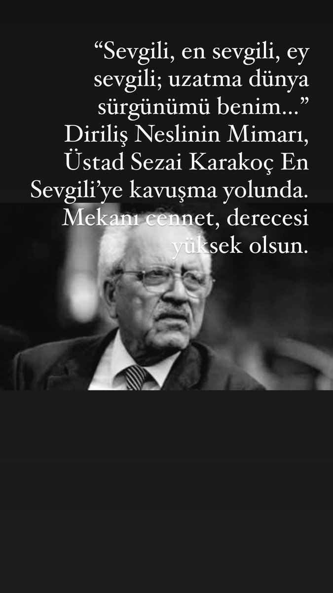 İnna Lillahi Ve İnna İleyhi Raciun 

“Bir gün gözlerimin ta içine bak: Anlarsın ölüler niçin yaşarmış “ #SezaiKarakoc
