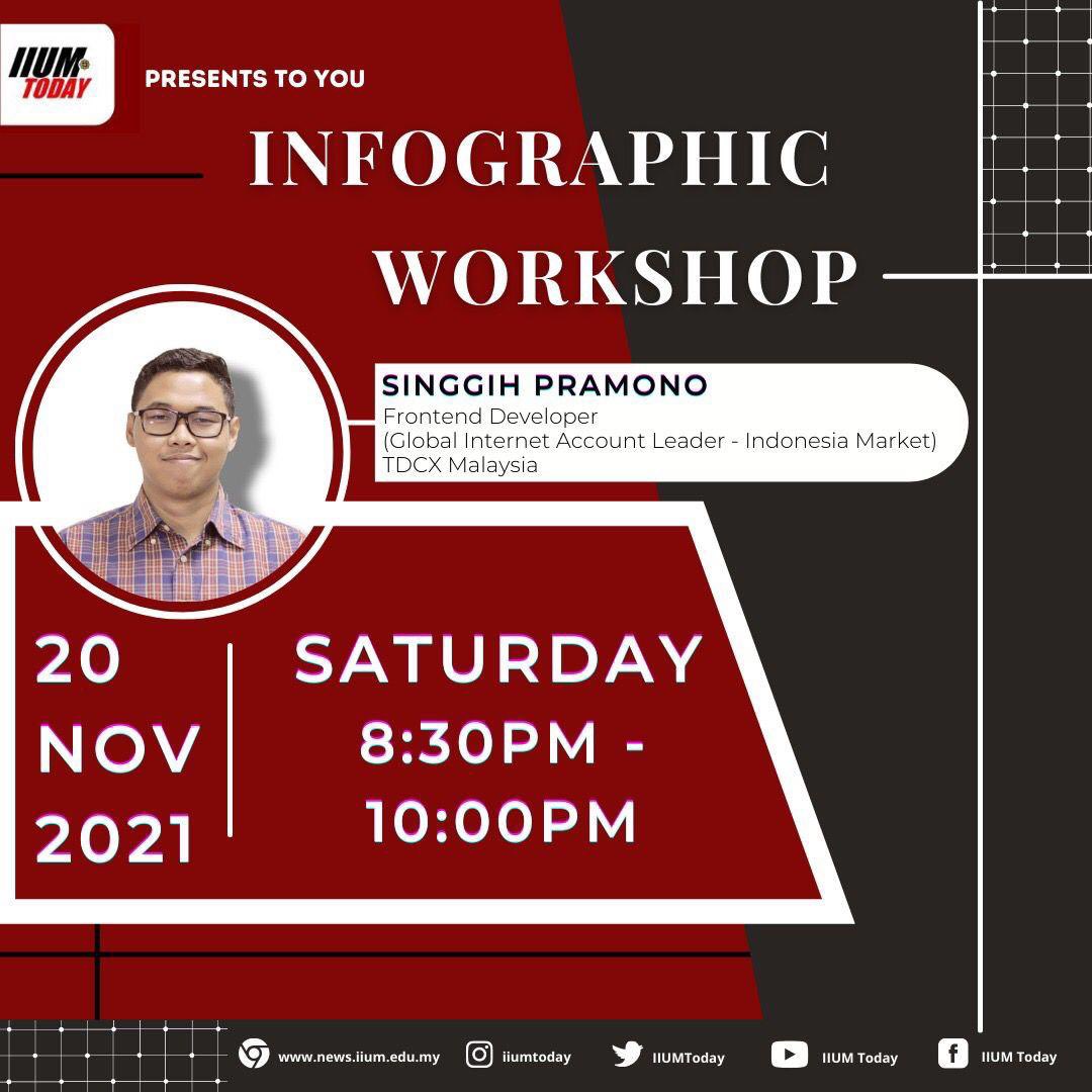 ⚠️ Attention everyone! 😄

Come join our IIUMToday Infographic Workshop to see how you can improve your infographic skills! 📰📝

Grab this chance to join us with Br. Singgih Pramono, an IT Developer &amp; former IIUMToday member.

Register here: forms.gle/95K4N5zes6RRAU…