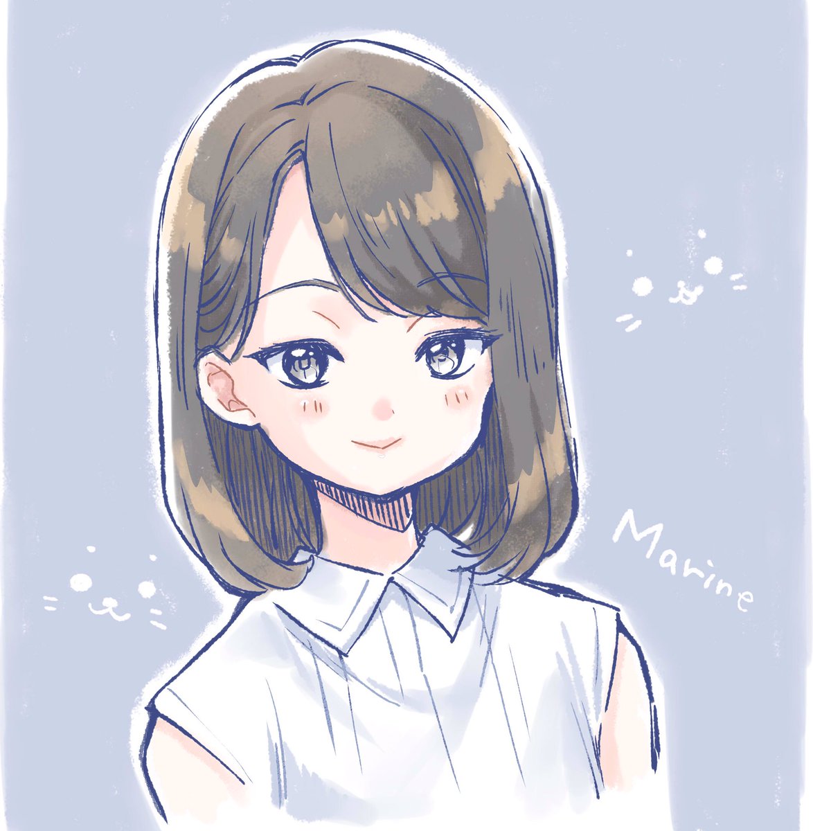 「この間かいた、似顔絵というか自分の絵柄のつばきファクトリー福田真琳ちゃん 」|はんざわかおり🐈こみがありがとうございました！！のイラスト