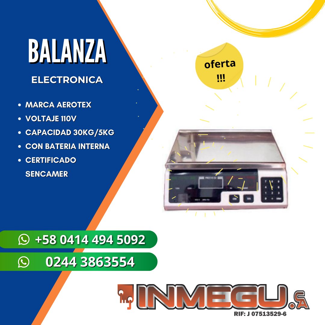 inmeguca's tweet photo. Balanza Electrónica 💳🧾🛒
.
.
📲Solicitudes via #WhatsApp
0414-4945092
.
.
#comercio #fruteria #charcuteria #industrial #valencia #Venezuela #Maracay #valencia #Margarita #elhatillo #Miranda #Altamira #Caracas #Cua #Panama #ptocabello #ptolacruz #Cagua #lapascua https://t.co/iALBLBcPda