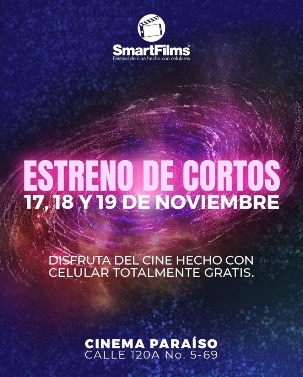 robertbustam's tweet image. Hoy Premiere de nuestro corto GIMBARR. 4 pm 
Cinema Paraiso. Grabado en Villavicencio 
Selección OFICIAL @smartfilmsco @ministerio_tic
#REDvolucionariasTIC #YoSoySmartFilms #SmartFilms2021 #SmartFilms
SmartFilms Colombia #cortografia