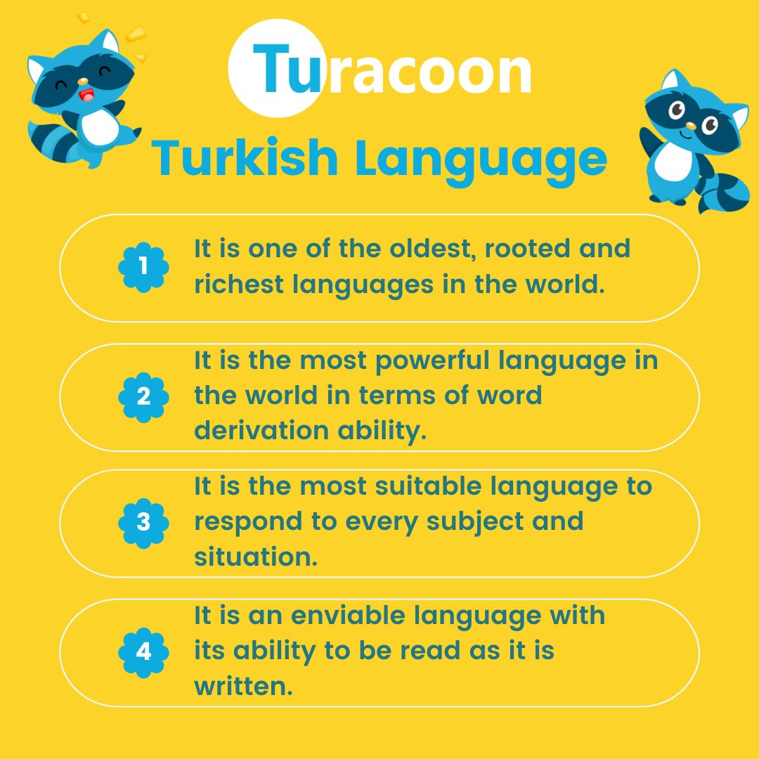 turacoon's tweet photo. Do you know these features of Turkish language?
.
.
.
#Turkish #LanguageLearning #turacoon #turkishspeaker #onlineplatform #turkishlearning #languageplatform #turkishlovers #oldestlanguage #elearningplatform https://t.co/ZiDIXXzQ7E