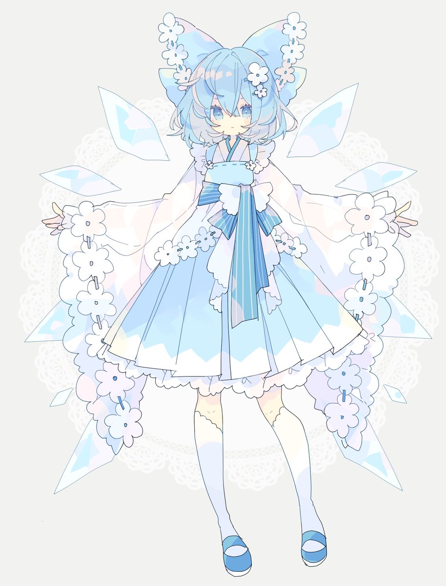 cirno 1girl solo blue hair wings blue eyes blue bow ice wings  illustration images