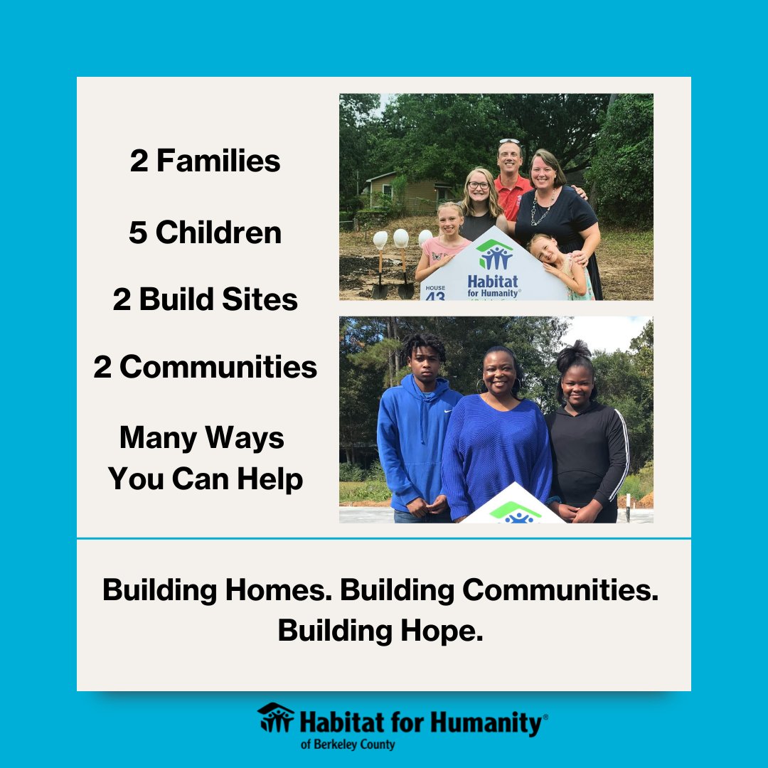HFHBerkeley's tweet photo. We are thankful to be in the midst of building 2⃣ homes for 2⃣ great families. We can't serve others without YOU.
 
Please consider a gift of any amount because we need YOU and every penny helps us build a home. To make a financial gift please visit https://t.co/uemOSKHLSG. https://t.co/1HyjP005Gs