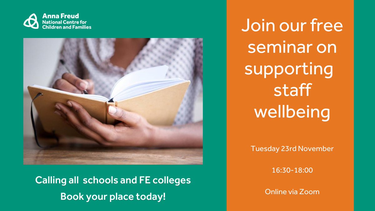 Join us for our FREE online seminar on Tuesday 23 November, where we will be focusing on supporting staff wellbeing within schools &amp; FE colleges. We will hear from an expert panel of speakers on this topic, as well as answering your questions. Book now👉bit.ly/3bDKdSD