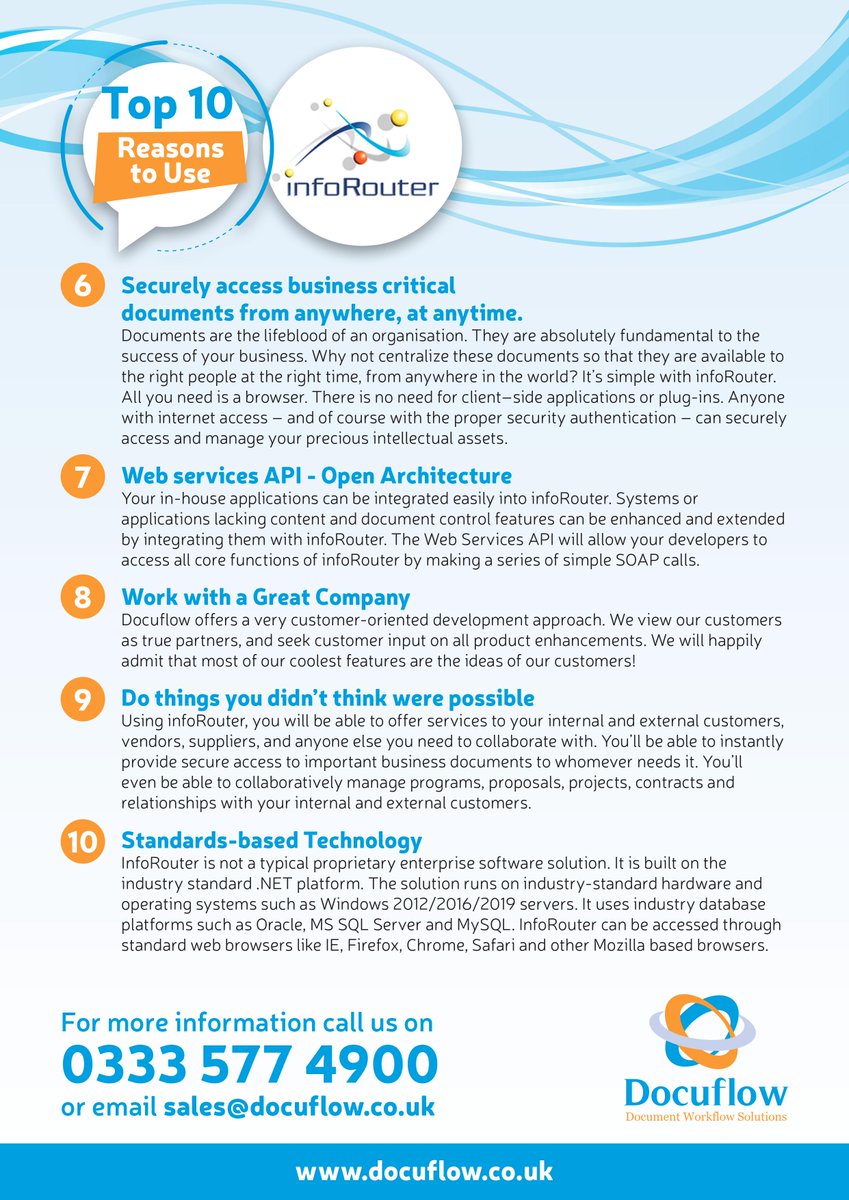 Docuflow's tweet image. Finding information isn’t easy - unless you use infoRouter document and content management software.
Have a read of the Top 10 Reasons to use infoRouter.

lnkd.in/d8VAe7Eg

#inforouter #documentmanagement #digitaltransformation