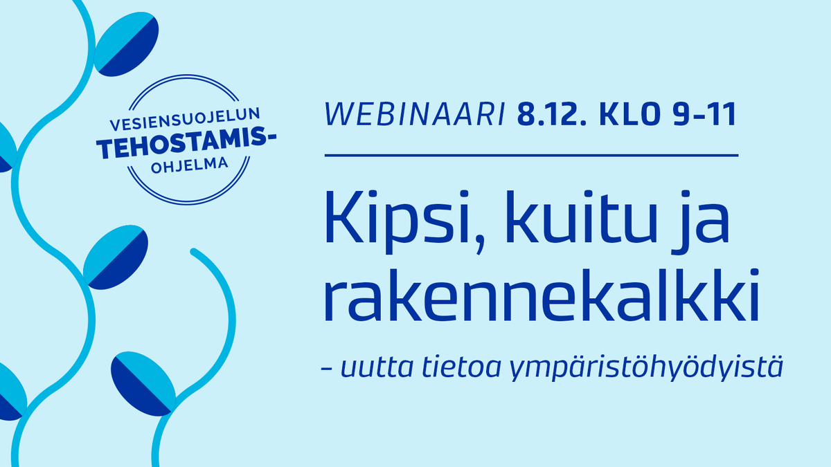 Uusinta tietoa kipsin, maanparannuskuidun ja rakennekalkin käytön hyödyistä viljelijälle ja ympäristölle jaossa joulukuussa. Tilaisuuden ohjelma on nyt julkaistu! 
➡️Ilmoittaudu mukaan: lyyti.fi/p/Kipsi_kuitu_… #vesiensuojeluntehostamisohjelma #vedenvuoro