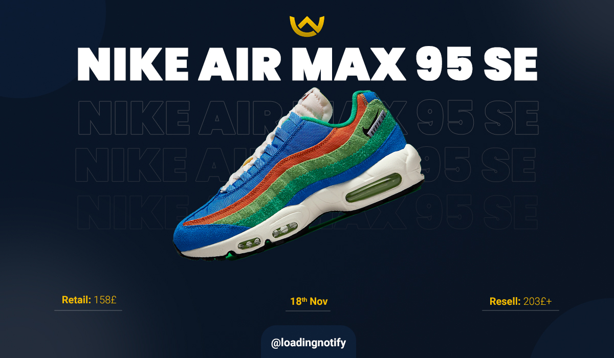 LoadingNotify's tweet photo. 💙Nike Air Max 95 SE Running Club Photo Blue 💚 

The design features is LIGHT PHOTO BLUE/BLACK-ROMA GREEN.❤❤

The price tag is expected to be set at 158£. 👀

LIKE + RT to get early access. https://t.co/GjDYOtCTQr