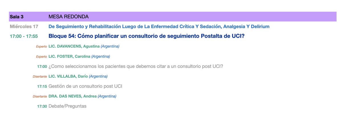 Agenda para hoy! 31º Congreso <a href="/SATIarg/">SATI</a> 2021. En esta sesión @SATIRehab presenta cómo organizar un consultorio de seguimiento al alta, <a href="/dsalvil/">Dario Villalba</a> <a href="/carito_foster/">carolinafoster</a> y un tema clave: seguimiento y detección precoz. <a href="/fedescarini/">Fedes</a> <a href="/santisaavedra08/">rehutiar 🇦🇷</a>