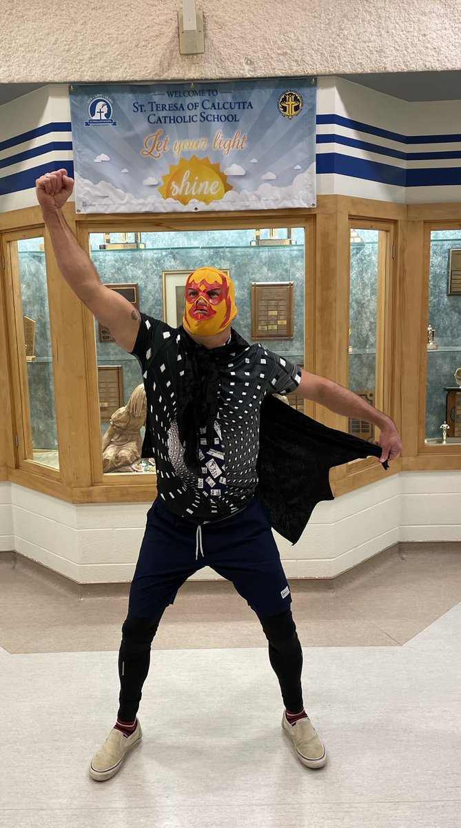 It’s “Future Career Day” at school today. When I grow up, I want to be a  professional wrestler. They will call me “Rowdy Roddy Principal” #bestjobever <a href="/BGCDSB/">Bruce Grey Catholic</a>
