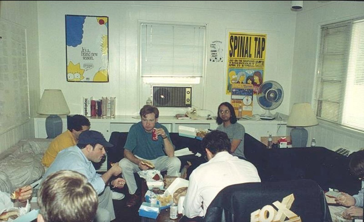 aflashbak's tweet photo. The Simpsons writers room in 1992 https://t.co/WRroUs3nBY