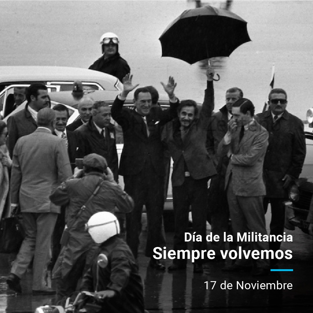 RobertoFeletti's tweet photo. A la militancia peronista no la atemorizaron los bombardeos ni los fusilamientos. No la silenció la censura ni la proscripción. Hace 49 años trajo de vuelta al General Perón y recuperó la democracia. 

Siempre volvemos✌🏾🇦🇷

¡Nos vemos en la Plaza!

¡Feliz #DíaDeLaMilitancia! https://t.co/6Ta5aS0ecq