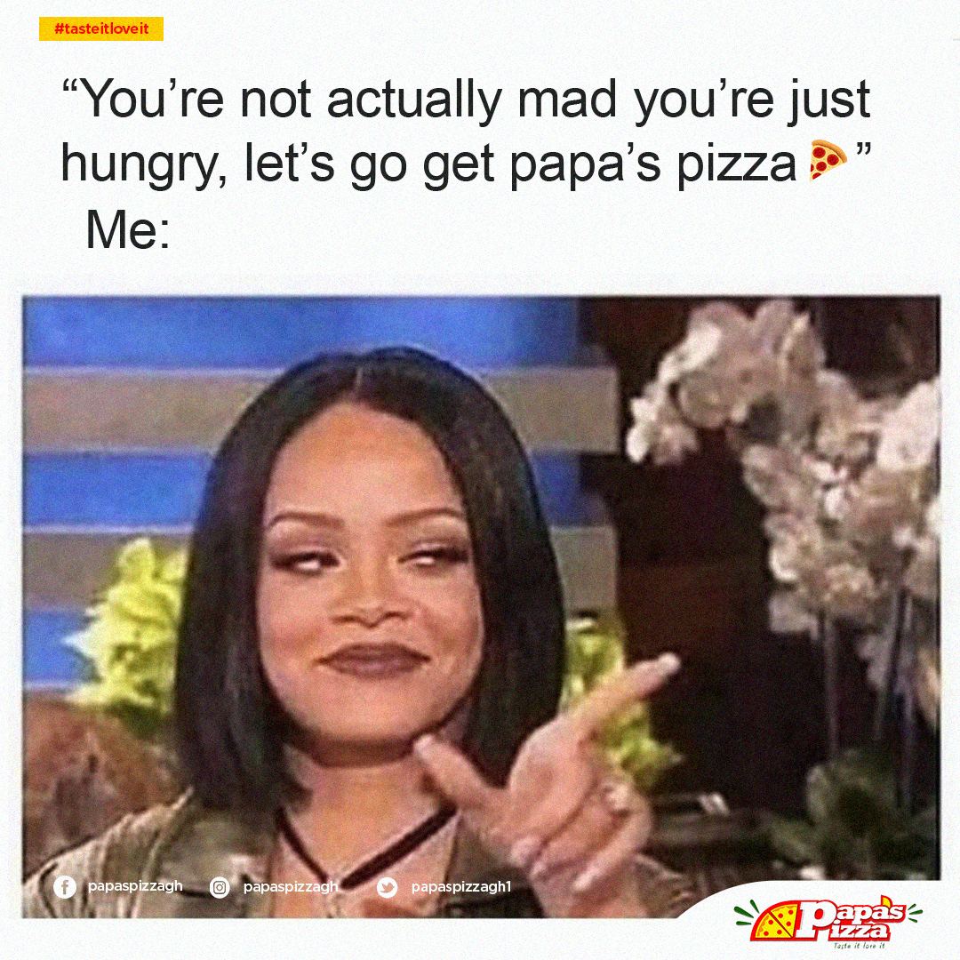 papaspizzagh1's tweet photo. Mood deciphered!!😌
Half Off any pizza you choose on our website
12pm-4pm
https://t.co/fe3PTsV8KC
Retweet, someone might be hungry
#papaspizzagh #tasteitloveit #lunchtimedeal #memes https://t.co/lU3pFcuKx8
