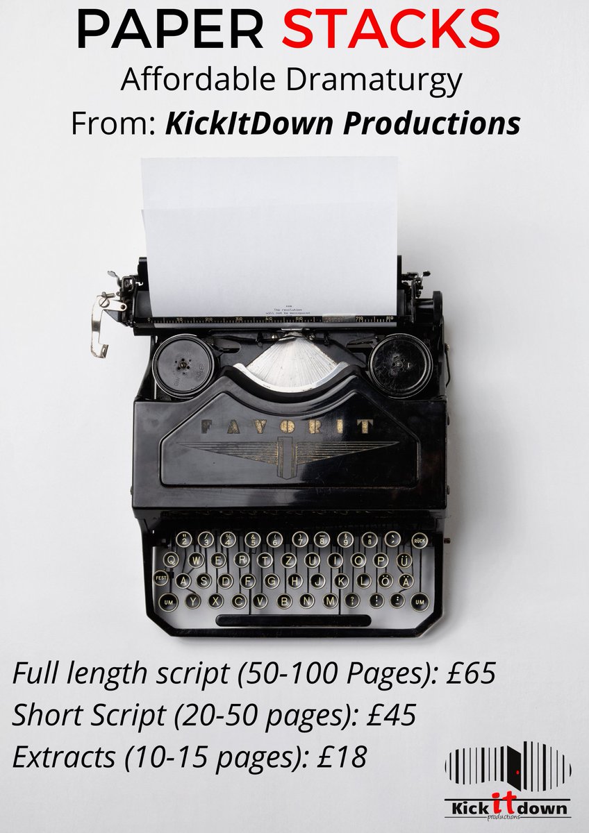 📕A few spaces left for "Paper Stacks" this December!📗

About: Paper Stacks is an affordable dramaturgy service for writers. We also offer free consultations any writer who identifies as working class or is claiming UC:

to join click the link here: kickitdown.co.uk/paper-stacks