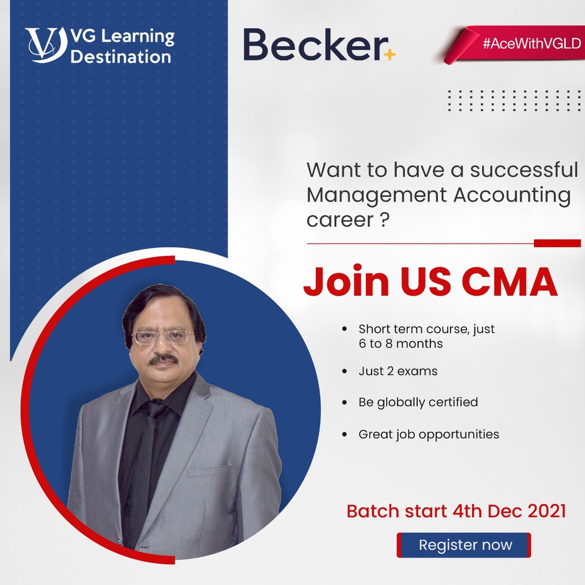 VGClasses's tweet photo. Want to have a successful Management Accounting career? 
Short term course, just 6 to 8 months
- Just 2 exams 
- Be globally certified. 
- Great job opportunities

Batch start: 4th Dec 2021
Call us: +91-9700000038
Visit Us: https://t.co/pkWnZ33NaG
Enroll Now
#cmaexams #cmacourse https://t.co/bRLGj5t6sp