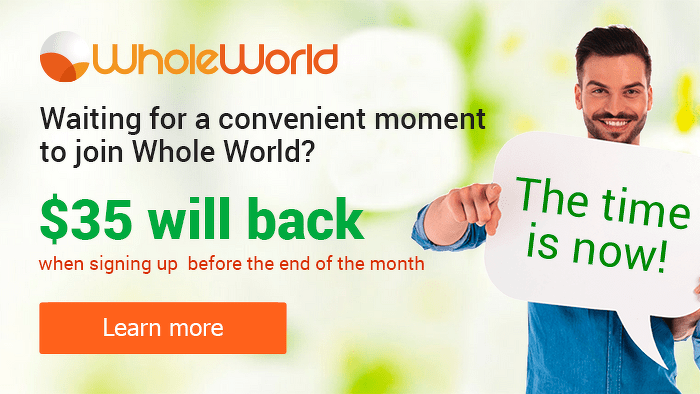 📢 We remind of the “100% CashBack within the Marathon” Campaign in November.

Activate or extend the validity period of your places in the Whole World Charity Marathon and receive a 100% refund of the provided financial aid amount! wholeworld.biz/?page=charity_…