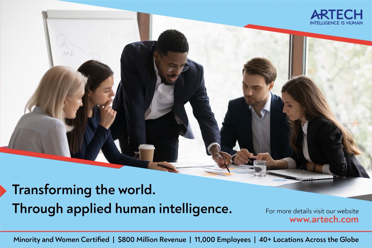 Artech_LLC's tweet photo. We empower businesses and talent by providing not just the right solutions and opportunities, but human intellect which makes THE difference.
 
Visit us at https://t.co/moVve7U09J to know more.

#Artech #intelligenceishuman https://t.co/h0LgMumYFU