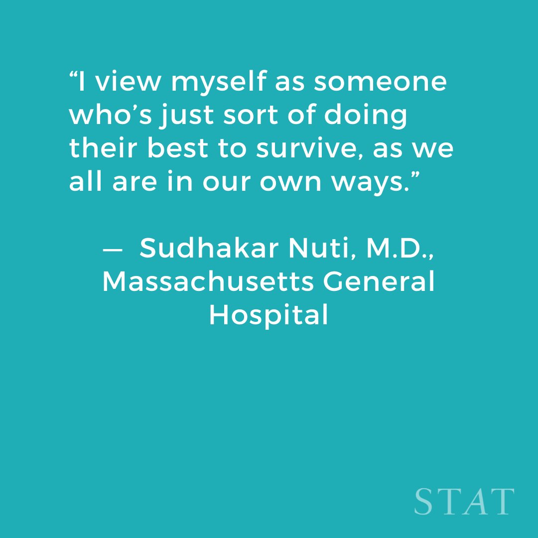 alissa ambrose (@alissa_ambrose) on Twitter photo On this week's First Opinion Podcast, a refreshingly honest conversation with <a href="/MGHMedicine/">MassGeneral Medicine</a>'s <a href="/SudhakarNuti/">Sudhakar Nuti</a> about the passion that brought him to medicine, burnout, mental health, & solutions to these challenges.
LISTEN: statnews.com/2021/11/17/res… On this week's First Opinion Podcast, a refreshingly honest conversation with <a href="/MGHMedicine/">MassGeneral Medicine</a>'s <a href="/SudhakarNuti/">Sudhakar Nuti</a> about the passion that brought him to medicine, burnout, mental health, & solutions to these challenges.
LISTEN: statnews.com/2021/11/17/res…