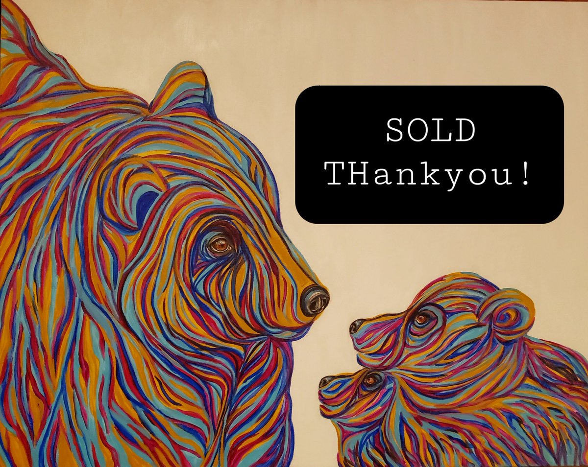 Wonderful Wednesday when you sell a picture!Thanks for the support!#acrylicpainting #bears #albertawildlife #sold #yyc #Wednesday