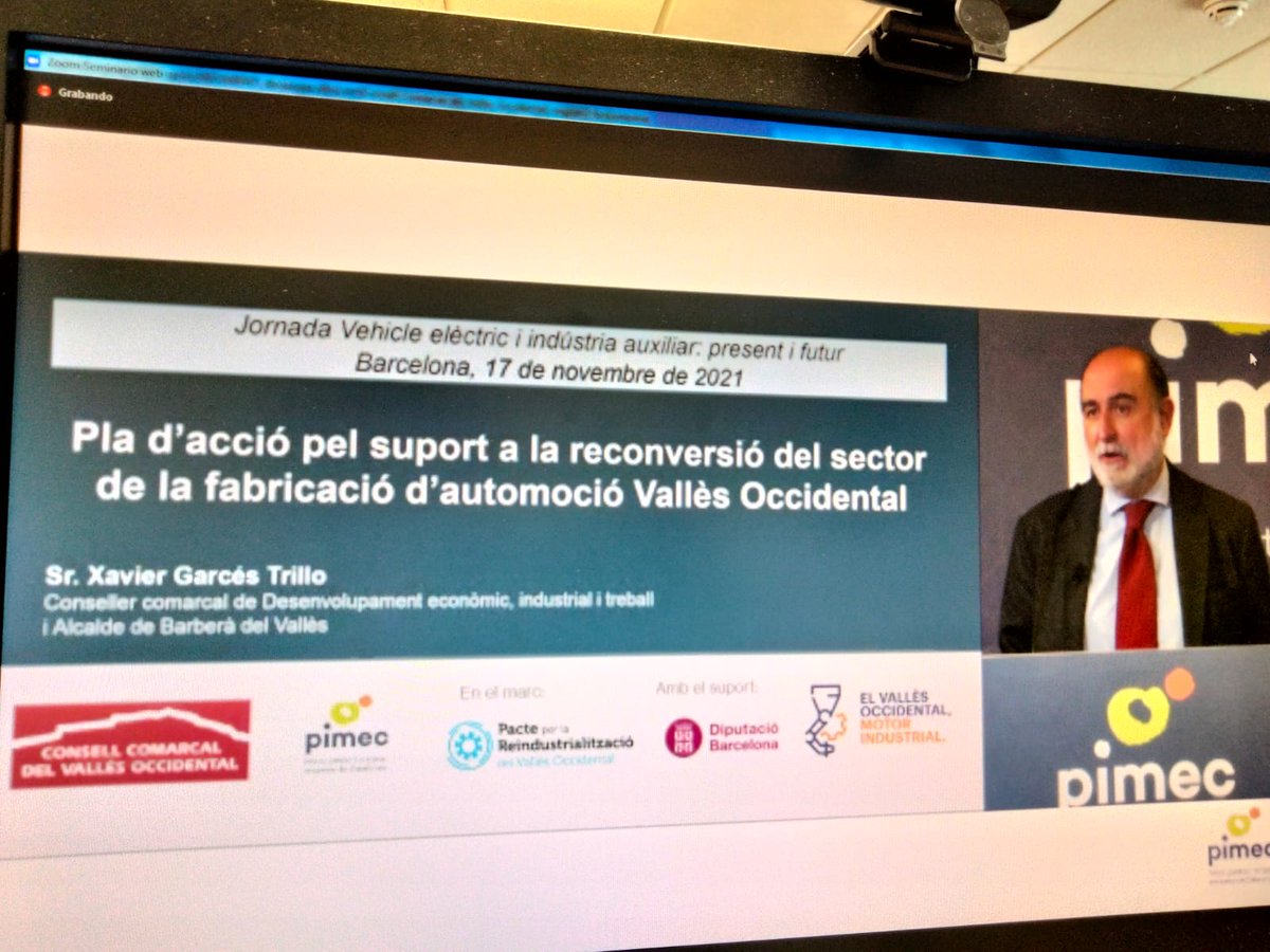 🚘El conseller <a href="/xaviergarcesbdv/">Xavier Garcés</a> participa avui a les Trobada PIMEC "Vehicle elèctric i indústria auxiliar: present i futur" presentant el Pla d'acció pel suport a la reconversió del sector d'automoció al Vallès Occidental