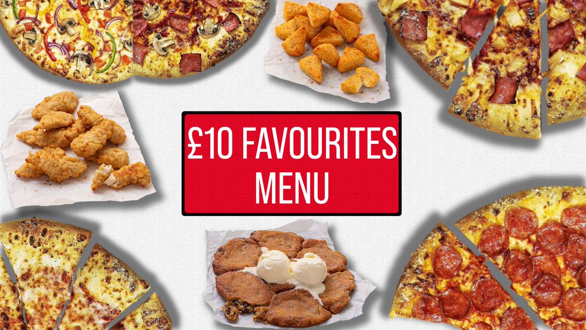Check out the £10 Favourites Menu at Pizza Hut 🍕🍕🍕

5 Large Pizzas 🍕🍕🍕🍕🍕, 2 Large Sides 🍗🧀 and a Large Dessert 🍪 all available for just £10 each!

Order online at: pizzahut.co.uk

#pizzahut #pizzadeals #pizzadelivery #deals #pizza #savermenu #neath #porttalbot