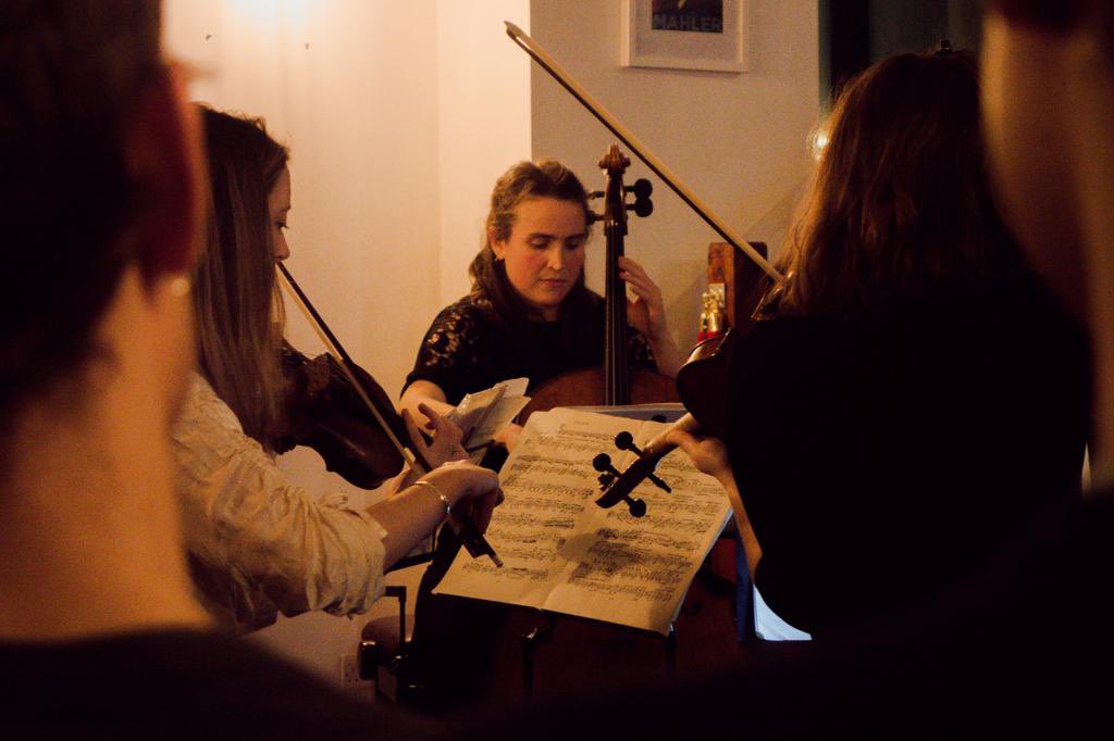 EusebiusQuartet's tweet photo. CD launch party @FidelioOrchest1 cafe! Truly wonderful evening featuring Korngold Pno 5tet with the brilliant @alasdairbeatson 
Thanks to everyone that came to party with us 🎉🎉
@SOMMRecordings @TheBeat23 @hmsloane https://t.co/g9RgByXmAl