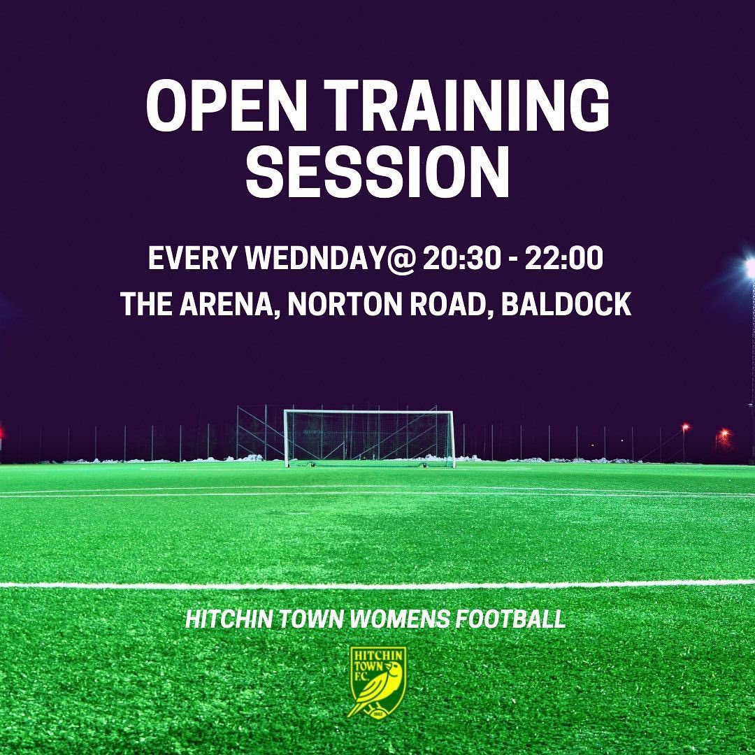 Don’t forget. Open training tonight. 20.30-22.00 <a href="/The_Arena_HTCFC/">The Arena</a> . Anyone is welcome any level and any experience 💛💚 <a href="/HitchinTownFC/">Hitchin Town FC</a> <a href="/BitchinHitchin/">Hitchin Is Bitchin</a> <a href="/soulshackchicks/">Soul Shack</a> <a href="/WF_East/">Women's Football East</a> <a href="/hitchinnubnews/">HitchinNubNews</a> <a href="/HitchinTV/">HitchinTV</a> <a href="/MastercarsHitch/">Master Cars Hitchin</a> <a href="/MarkBurke1967/">Mark Burke</a> <a href="/CardyFreddie/">Freddie Cardy</a> <a href="/MaracAndrzej/">Marac Alionic</a>