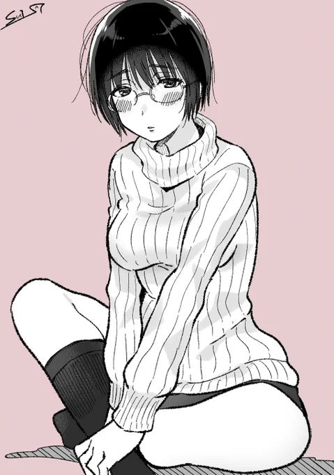 久しぶりに趣味絵を描いたら性癖ハッピーセットみたいな眼鏡っ娘が出来てしまった 