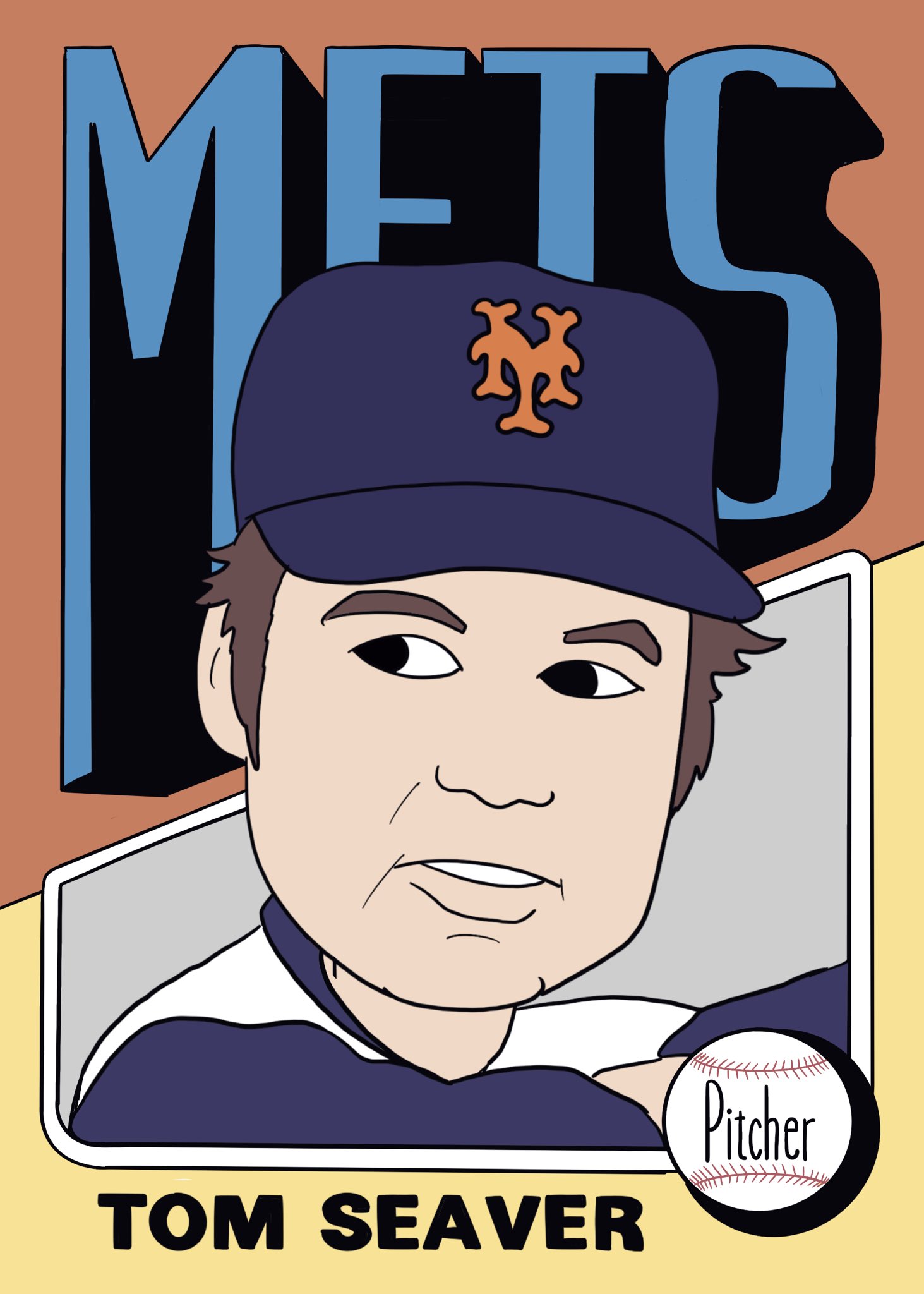 Happy Birthday to the late, great Tom Seaver! (A new drawing and an old one.) 