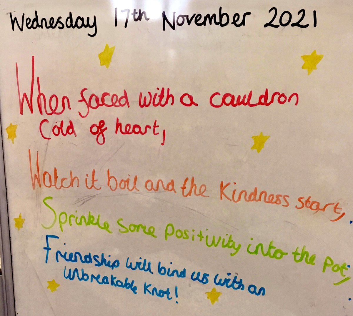 Elm Class were truly inspired by the authors who spoke during the #onekindword workshop <a href="/AnneFrankTrust/">Anne Frank Trust</a> 

Their #collaborative poem, Kindness Potion, fills us with hope and joy this #AntiBullyingWeek 🦋

#bestdaysoftheirlives