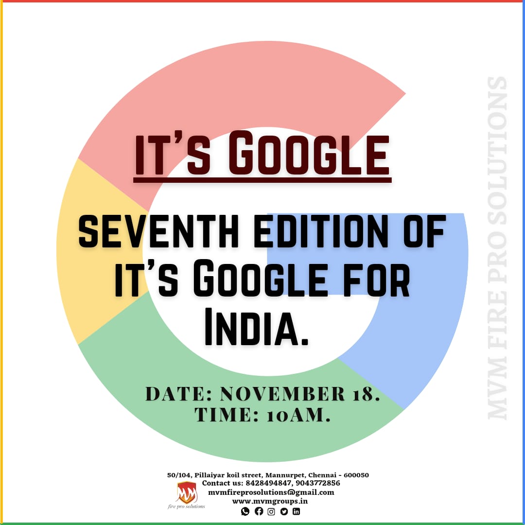 mvmfire's tweet photo. "Google for India 2021 event will focus on how "Google is planning to build a safer internet for everyone."#mvmfireprosolutions #mvm #GoogleForIndia #GooglePixel6 #cryptocurrency #Covid_19 #SpiderManNoWayHomeTrailer #NoWayHome #StarTrekDiscovery #India #Indians #Indian2 #Students https://t.co/louO9sWW0v