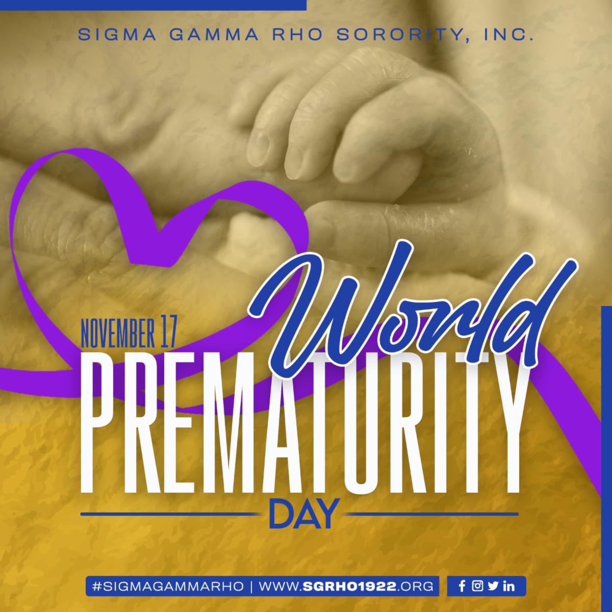 SGRho's tweet image. Today is World Prematurity Day. Together we raise awareness and support families affected by premature birth. #SigmaGammaRho #SGRho #Greater #WorldPrematurityDay