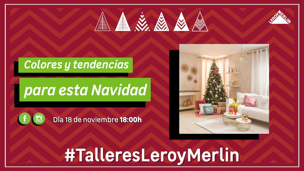 leroymerlin_es's tweet photo. ¡Aviso para enamorados de la 🎄✨Navidad! 

Mañana 18 de noviembre a las 18:00h desde Facebook e Instagram, os contaremos las novedades en tendencias decorativas para poner a punto tu casa estas fiestas. 
¡Guarda fecha y hora en el calendario! #TalleresLeroyMerlin 💚 https://t.co/PCwfpQB1ET