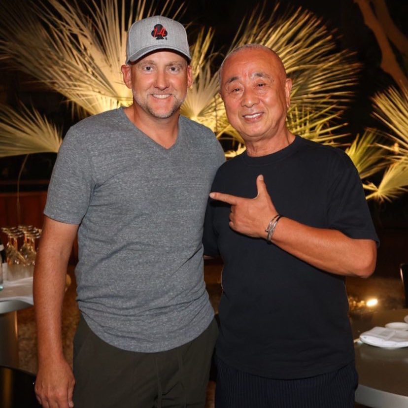 IanJamesPoulter's tweet photo. Dinner last night at @NobuRestaurants in Dubai…even better when you get to meet the man himself 👏🏼 https://t.co/DIBzRkKg4n