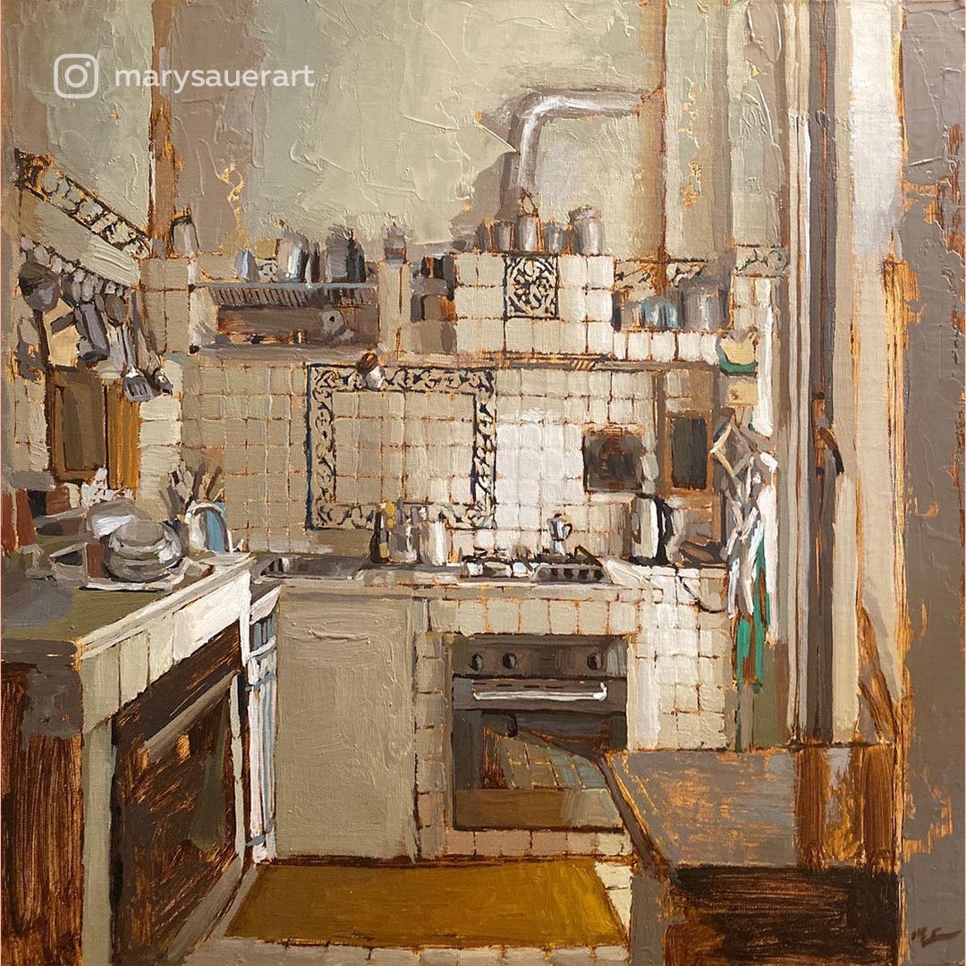 trt's tweet photo. Amerikalı ressam Mary Sauer’in resmettiği mutfak manzaraları 🍽️
#marysauer #resim #yağlıboya #manzara #natürmort #kültür #sanat #trt2 https://t.co/ySsx1rults