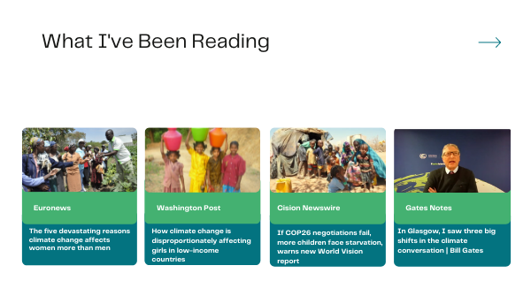 MargoDay_'s tweet photo. One major theme I noticed from the 2nd week at COP26 was the importance of recognizing our changing climate’s impact on women and girls. The articles I reference here highlight the need to center the gender conversation in climate solutions and action. https://t.co/e3RdGzXOPD https://t.co/9clyBE6Rr5