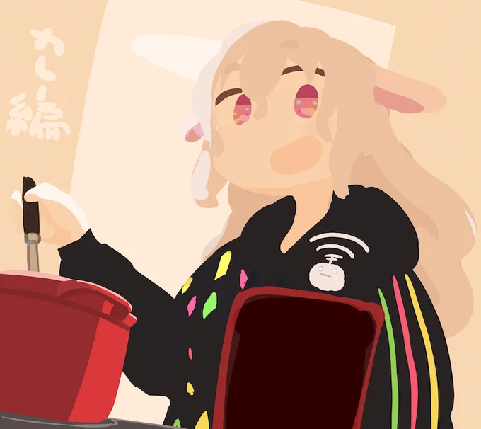 カレー作っているめめめと通話
ここ→https://t.co/5vDXWjS975

 #もこ田めめめ  #めめアート 

描いてたらもうカレーできてた🍛 