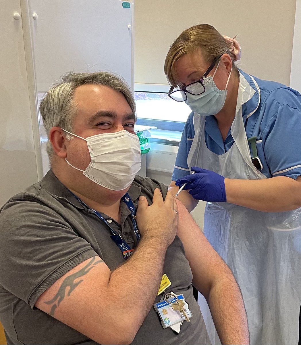 SimonGibson20's tweet photo. I’ve had my COVID-19 booster and Flu vaccine because it’s one of the simplest things I can do to help protect those individuals important to me.  P.s thank you @nessiemonster35 and Sharon never felt a thing 😚.                         @UHDBTrust  #ImmunityBooster https://t.co/nc2b8hTPiD