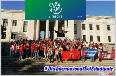 #17Noviembre celebramos el #DiaInternacionalDelEstudiante, fecha en que recordamos la lucha de los estudiantes del mundo por sus derechos. #CubaVive
