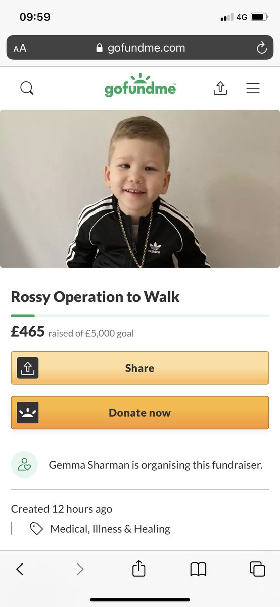 gofund.me/af060e3c    Please read my sons story,  retweet  share wherever you can   And if you are able to    any donations as little or large as possible are greatly appreciated   This aint for a new car  but for a football loving little boy to   Take his FIRST STEPS AT 4!!